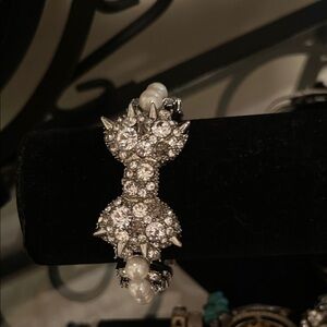 Betsy Johnson Silver and Pearl Embellished Bracelet